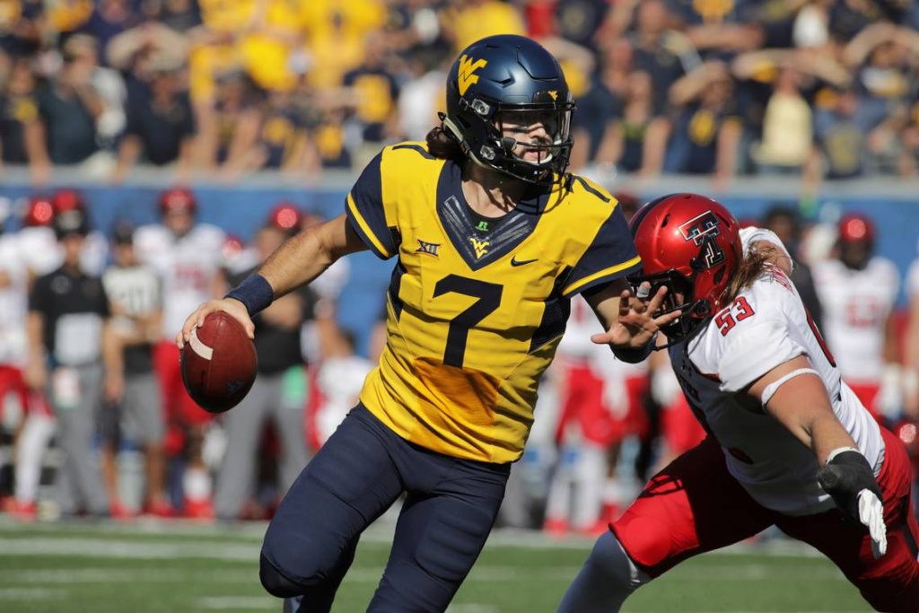 Will Grier playing Texas Tech during his time at West Virginia. 